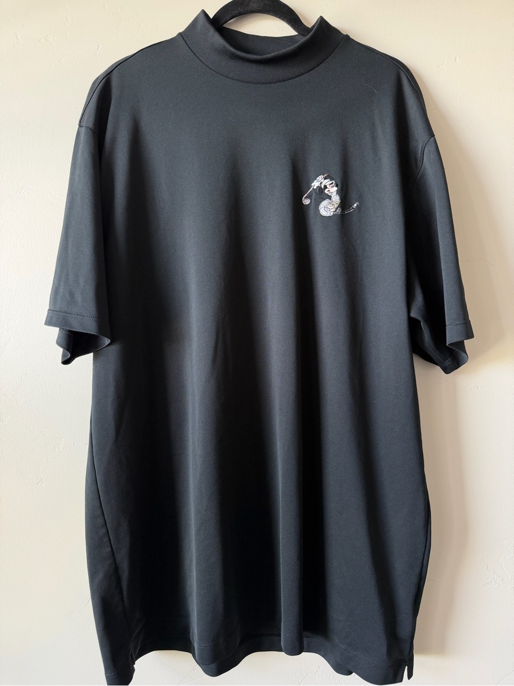 Men’s Nike Golf Mock Tee in Black w/ Mickey Mouse Embroidery Size XXL (approx)